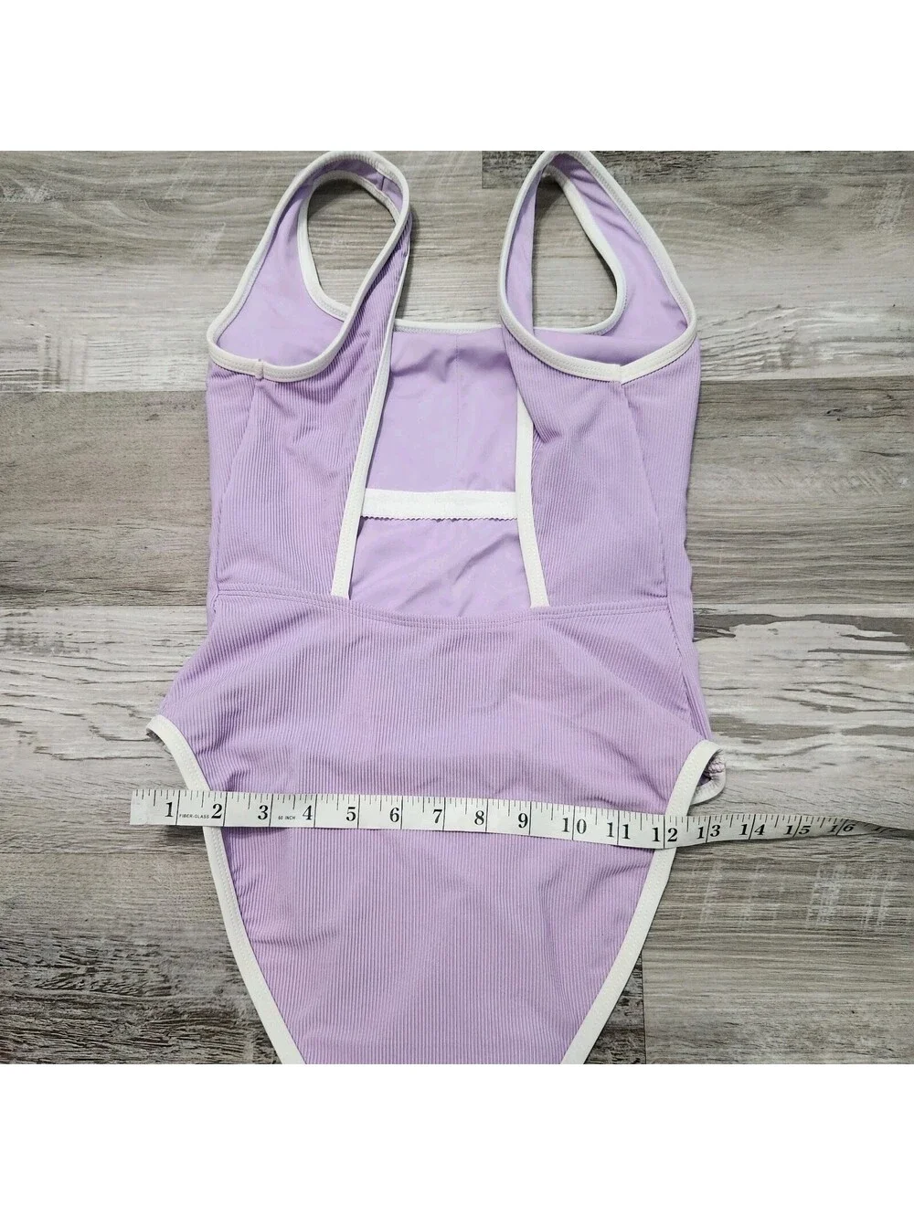 Lain Snow Swimsuit Size Medium Lavender One Piece Ocean Isle Ribbed Open Back